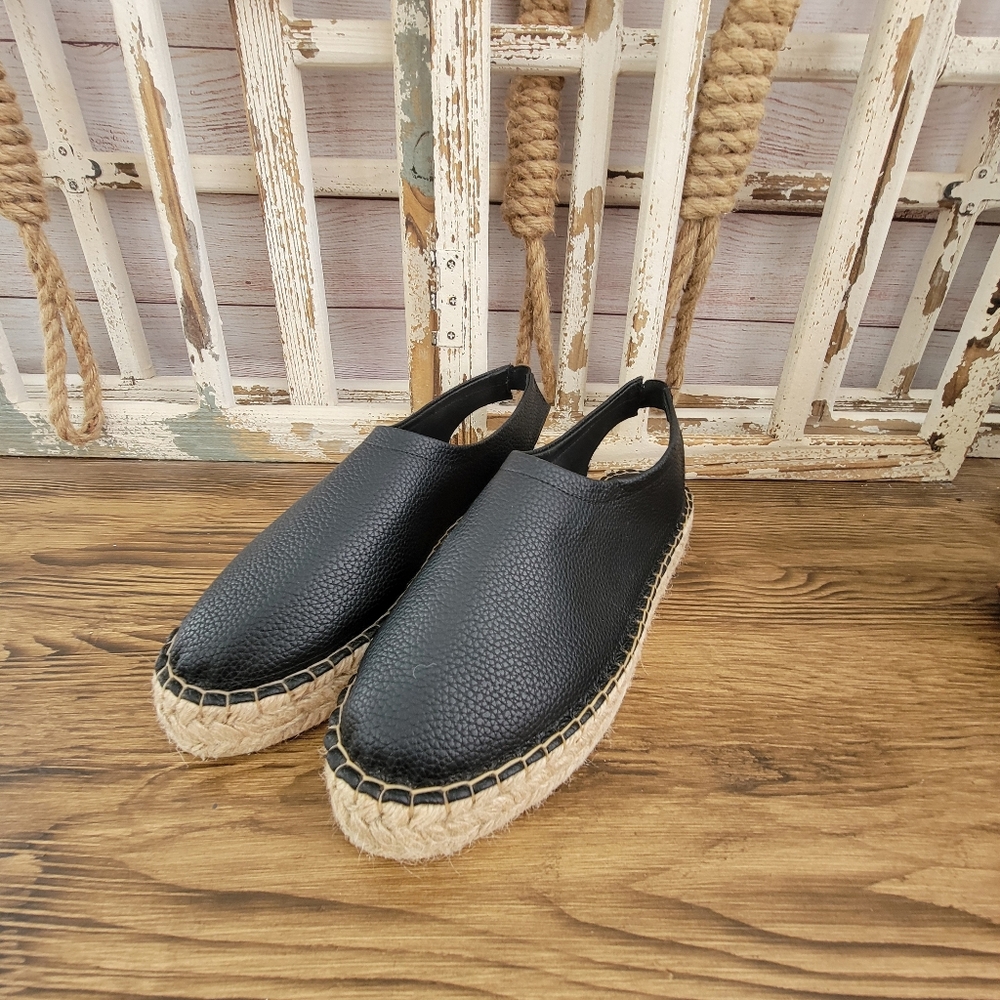 Anthropologie Black PILCRO slingback Espadrilles-size 39